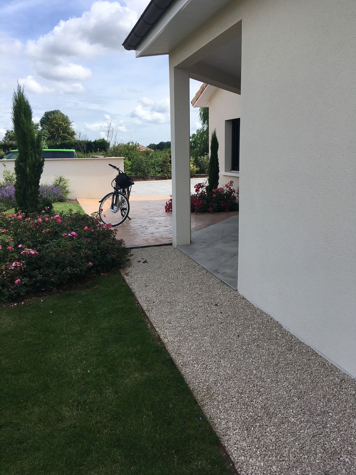 Terrasse en pavé clair