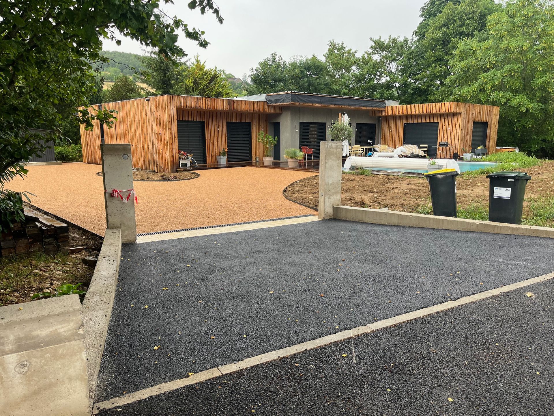 Terrasse en béton avec motif