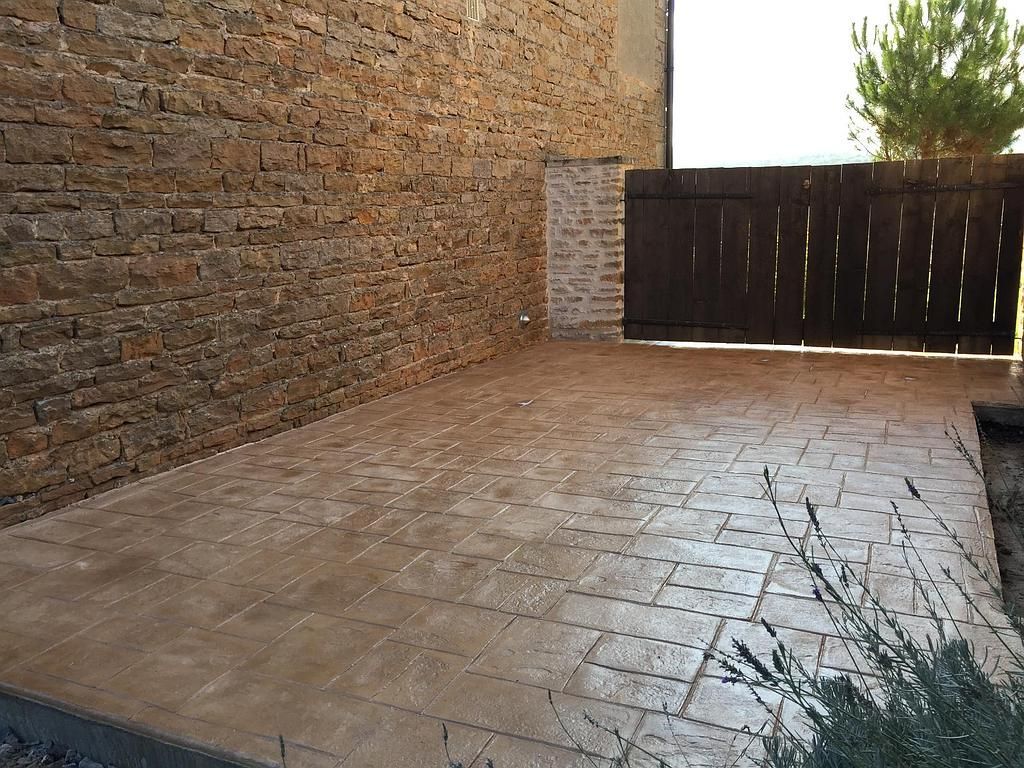 Terrasse avec des pavés