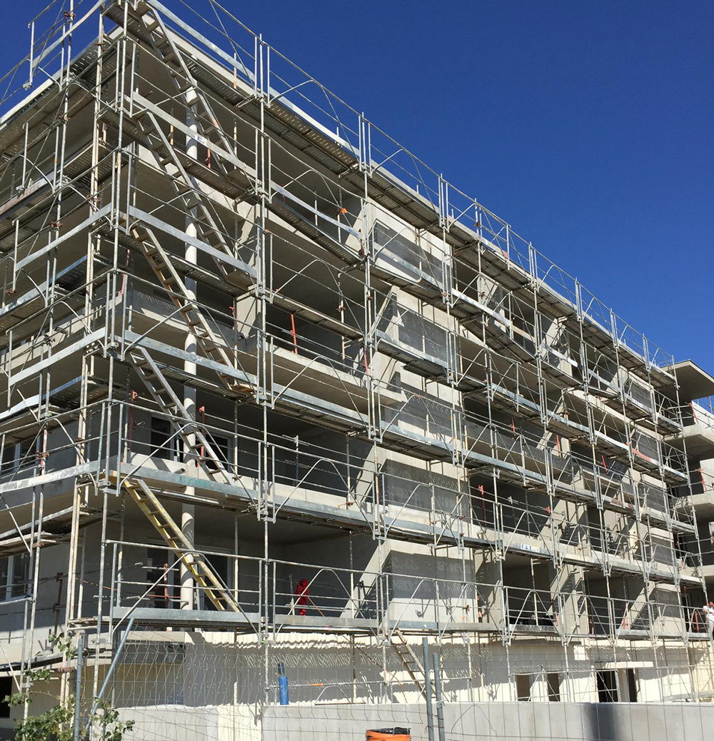 Échafaudages sur un chantier