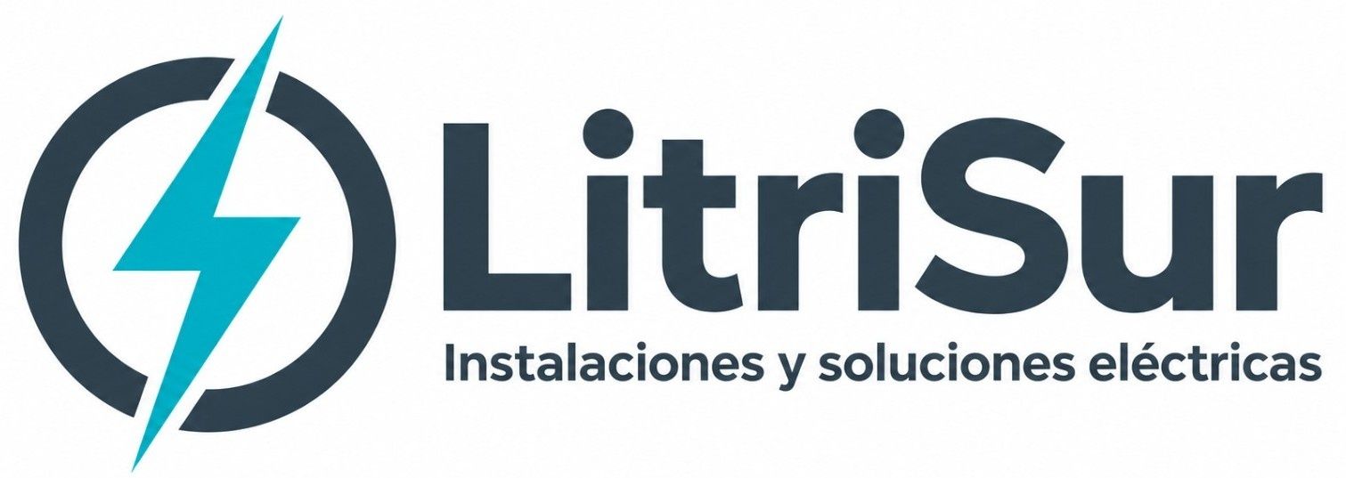 LitriSur logo with blue lightning bolt and text “Instalaciones y soluciones eléctricas”