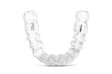 Invisalign Es sieht aus wie ein Buchstabe U mit Zähnen darauf.