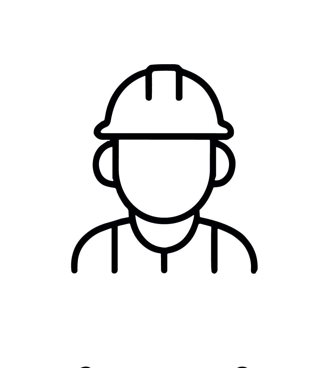 Ouvrier du bâtiment portant un casque et un gilet de sécurité