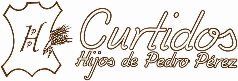 Logo reading &ldquo;El Curti&hellip;&rdquo; with a leather-hide outline and the text &ldquo;Hijos de Pedro P&eacute;rez&rdquo; underneath