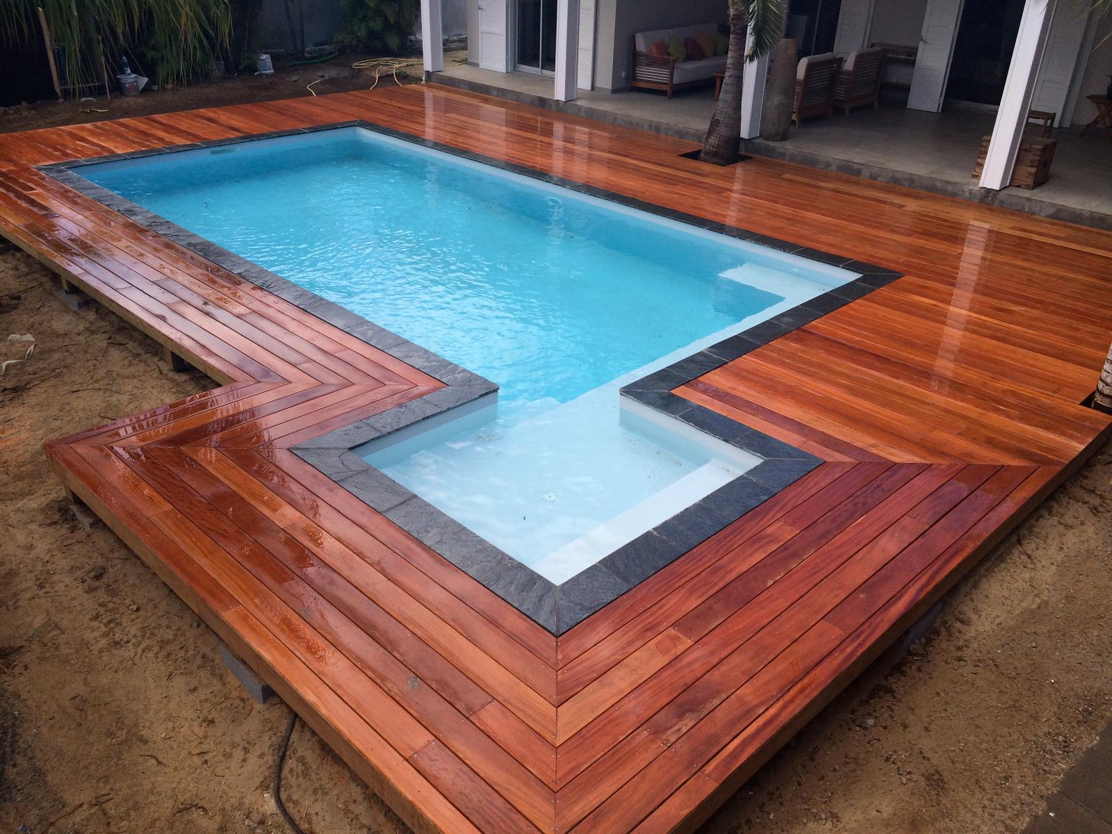 DECK PISCINE BOIS EXO LIGNE BOIS 974