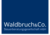 Waldbruch & co. steuerberatungsgesellschaft mbh Logo auf blauem Hintergrund