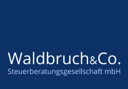 Waldbruch & co. steuerberatungsgesellschaft mbh Logo auf blauem Hintergrund