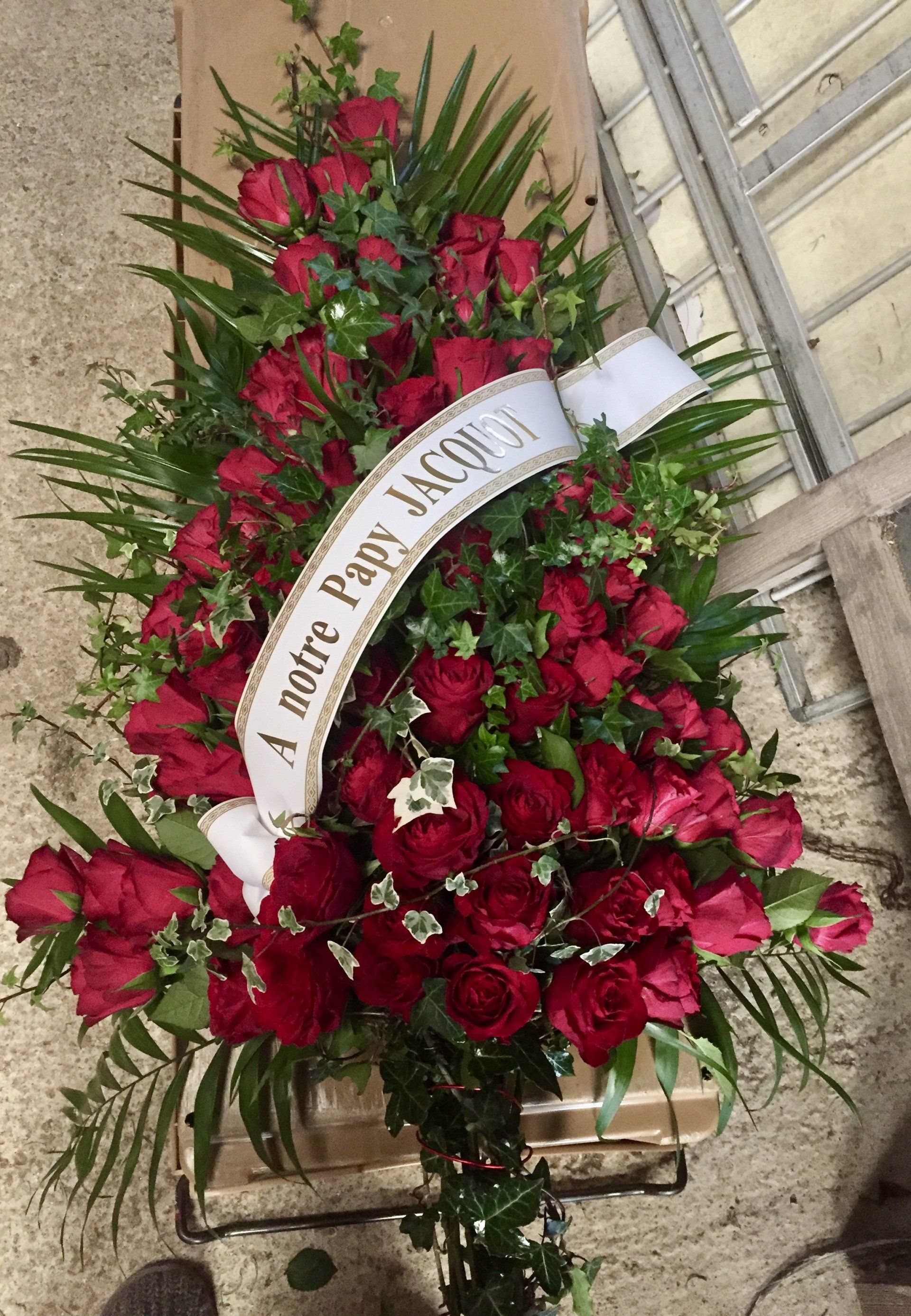 Bouquet de fleurs pour deuil