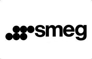 Logotipo de Smeg: círculos negros dispuestos a la izquierda de la palabra