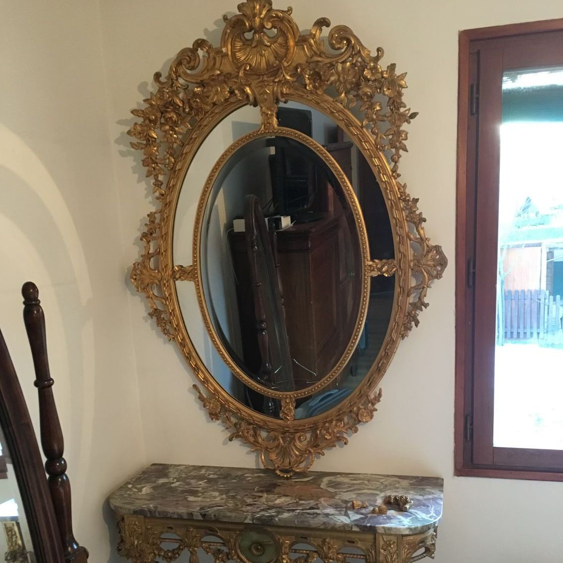 Miroir oval ancien