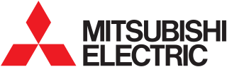 El logotipo de Mitsubishi Electric es rojo y negro con un diamante en el medio.