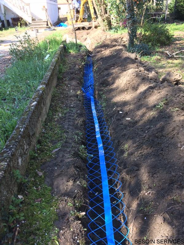 Tranchée pour remplacement de canalisation