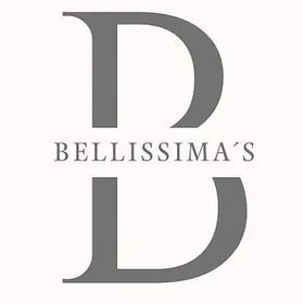 El logotipo de Bellissima es una letra b gris sobre un fondo blanco.
