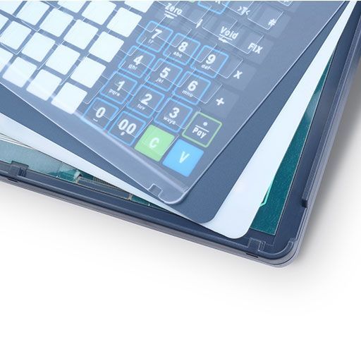 Schichten des Touch-Screens einer modernen Waage