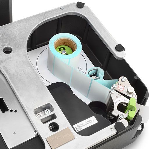 Inneres einer Waage mit Etikettendruck