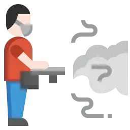 Icono de hombre fumigando
