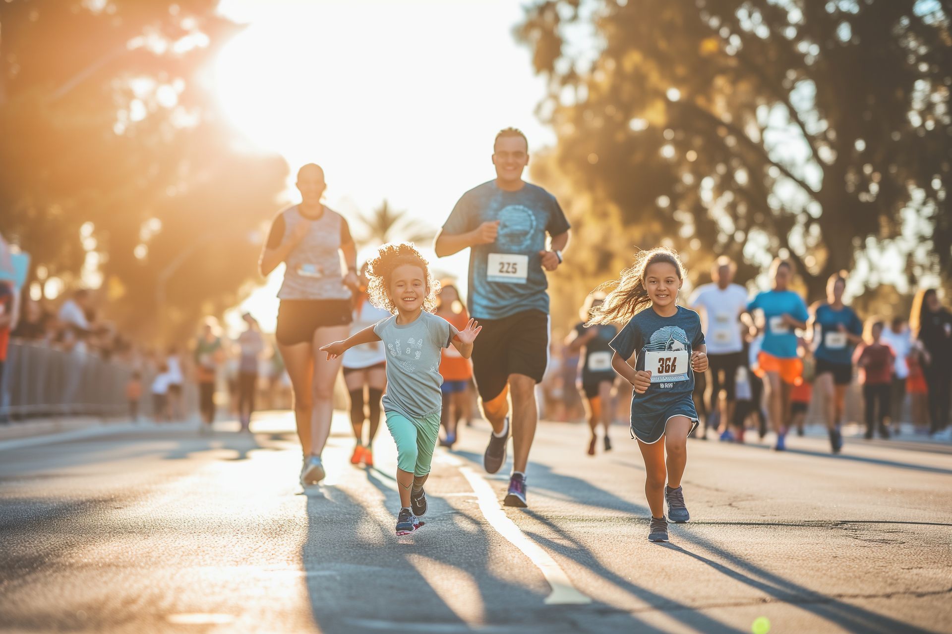 Famille au marathon de Paris