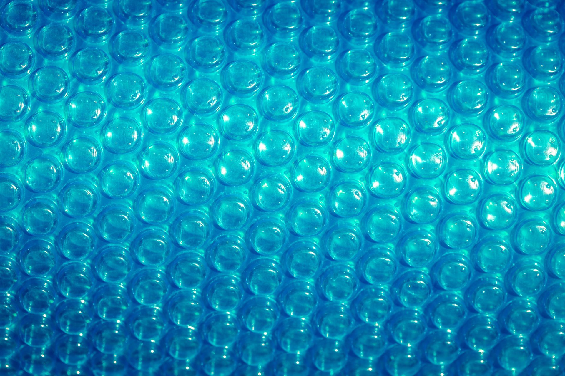 Gros plan sur une bâche à bulles