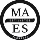 Logo para Maes Estilistas en Terrassa, featuring the texto "MAES ESTILISTAS TERRASSA" inside a black circular border.