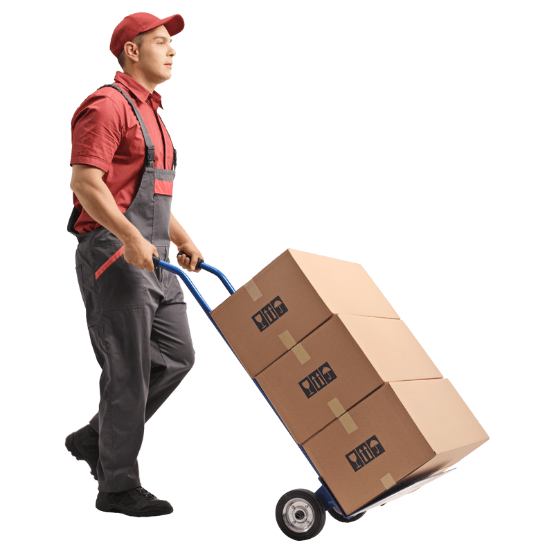 Homme qui transporte des cartons