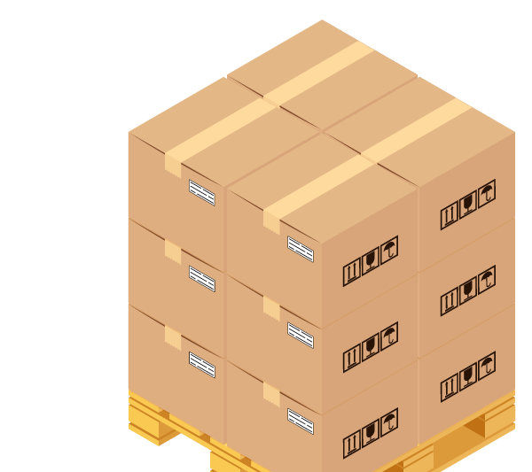 Palette de cartons illustration