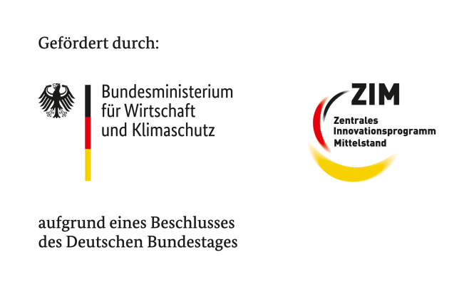 The logos for the bundesministerium for wirtschaft und klimaschutz and zim