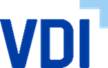 Das VDI-Logo ist blau und weiß auf weißem Grund.