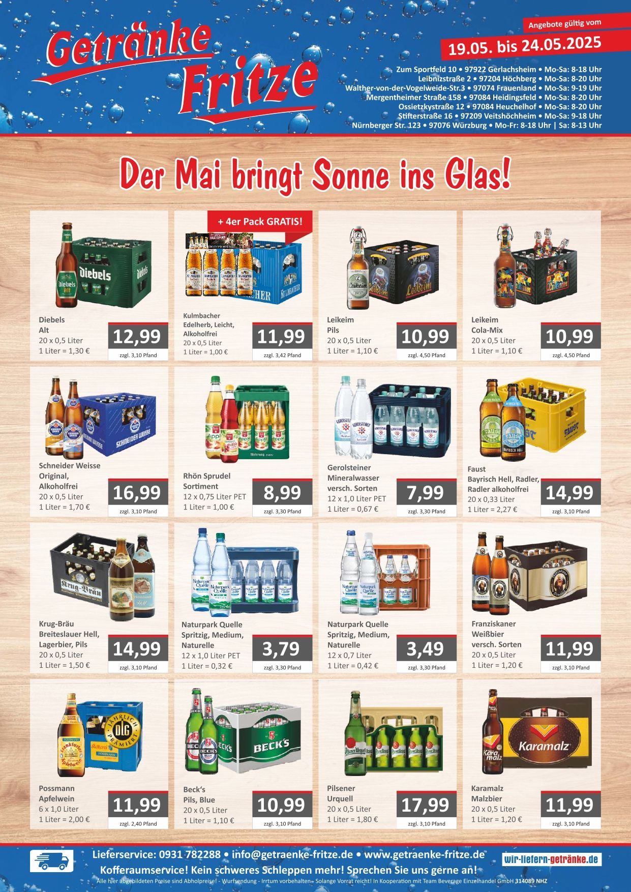 Bittenfelder Fruchtsäfte Petershans Gmbh & Co Kg Getränkevertrieb Wein, Bier | Würzburg | Getränke Fritze GmbH & Co. KG