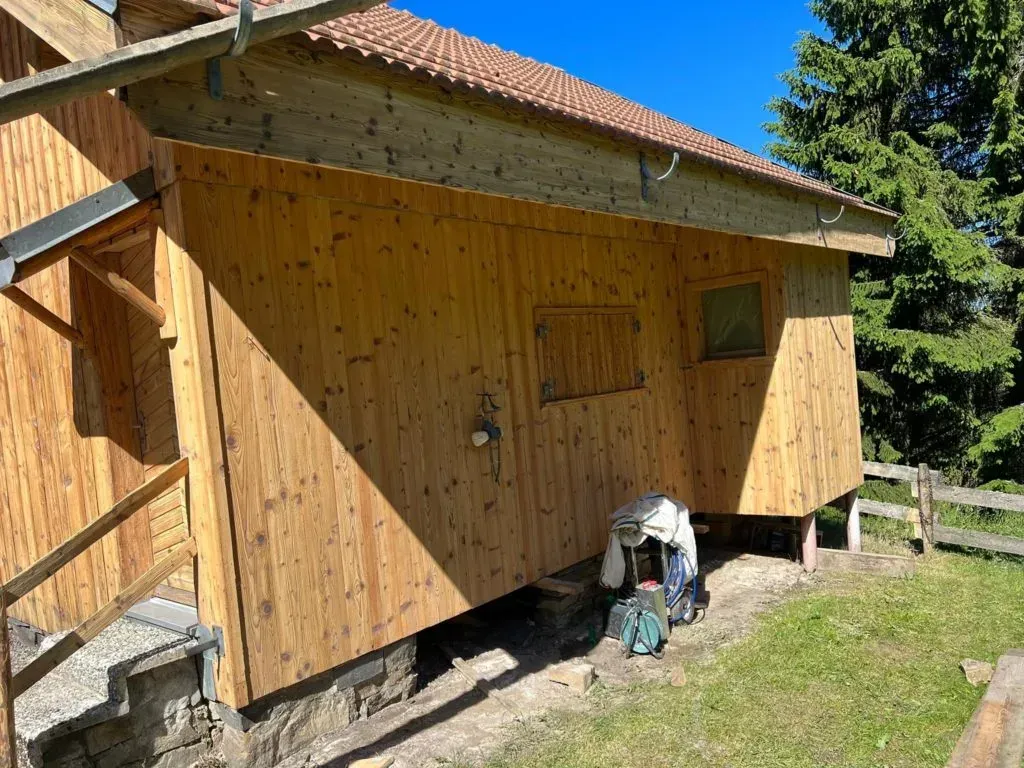 Aerogommage - hydrogommage façade en bois