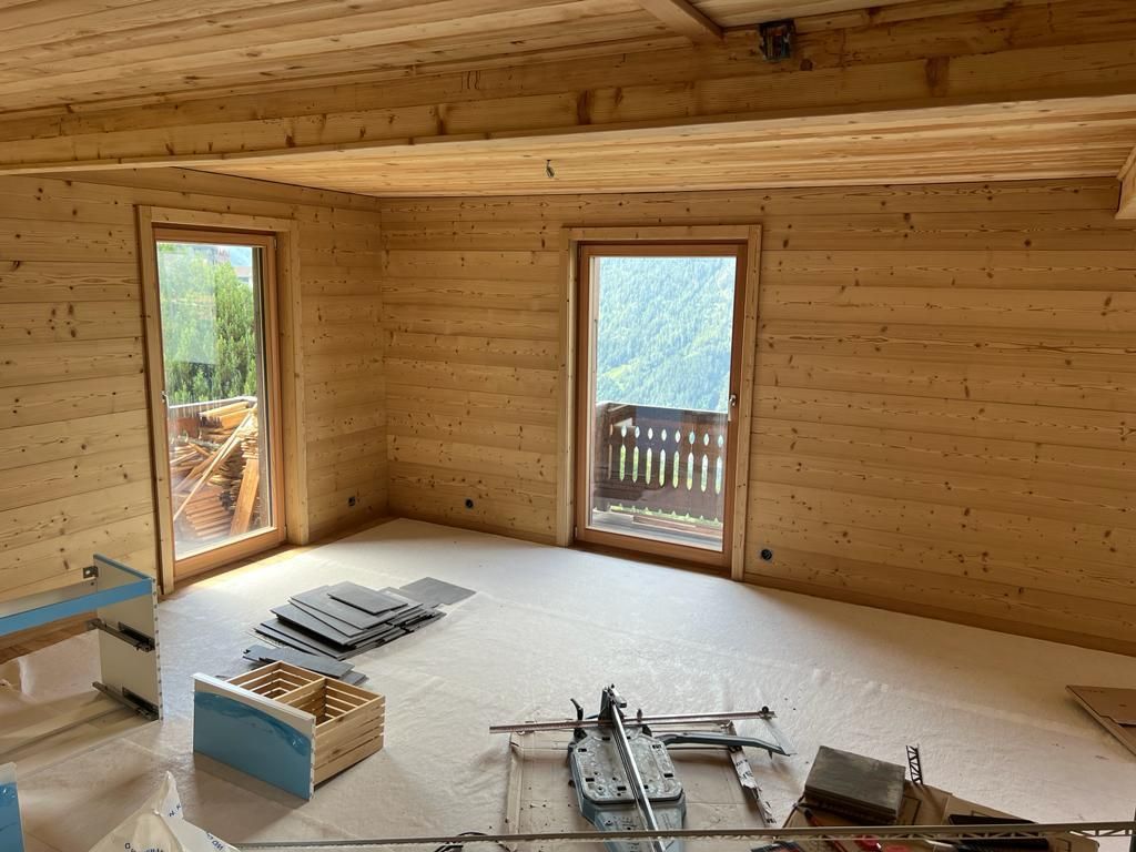 Sablage de l'intérieur d'un chalet