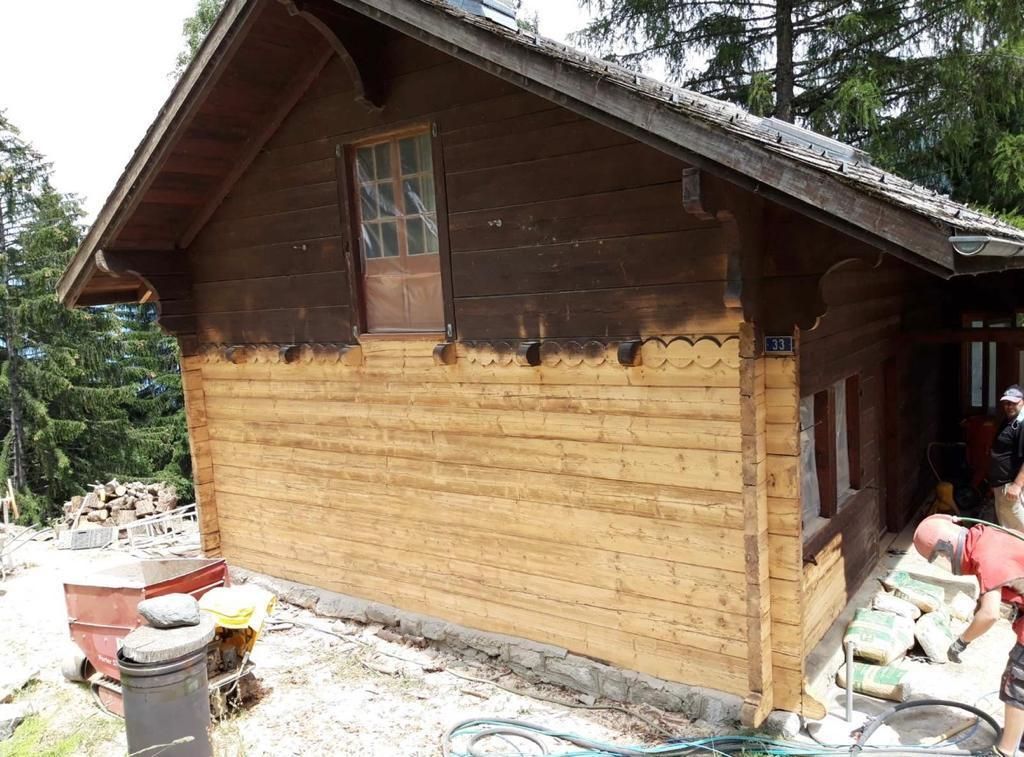 Nouvelle jeunesse d'un chalet - sablage de chalet