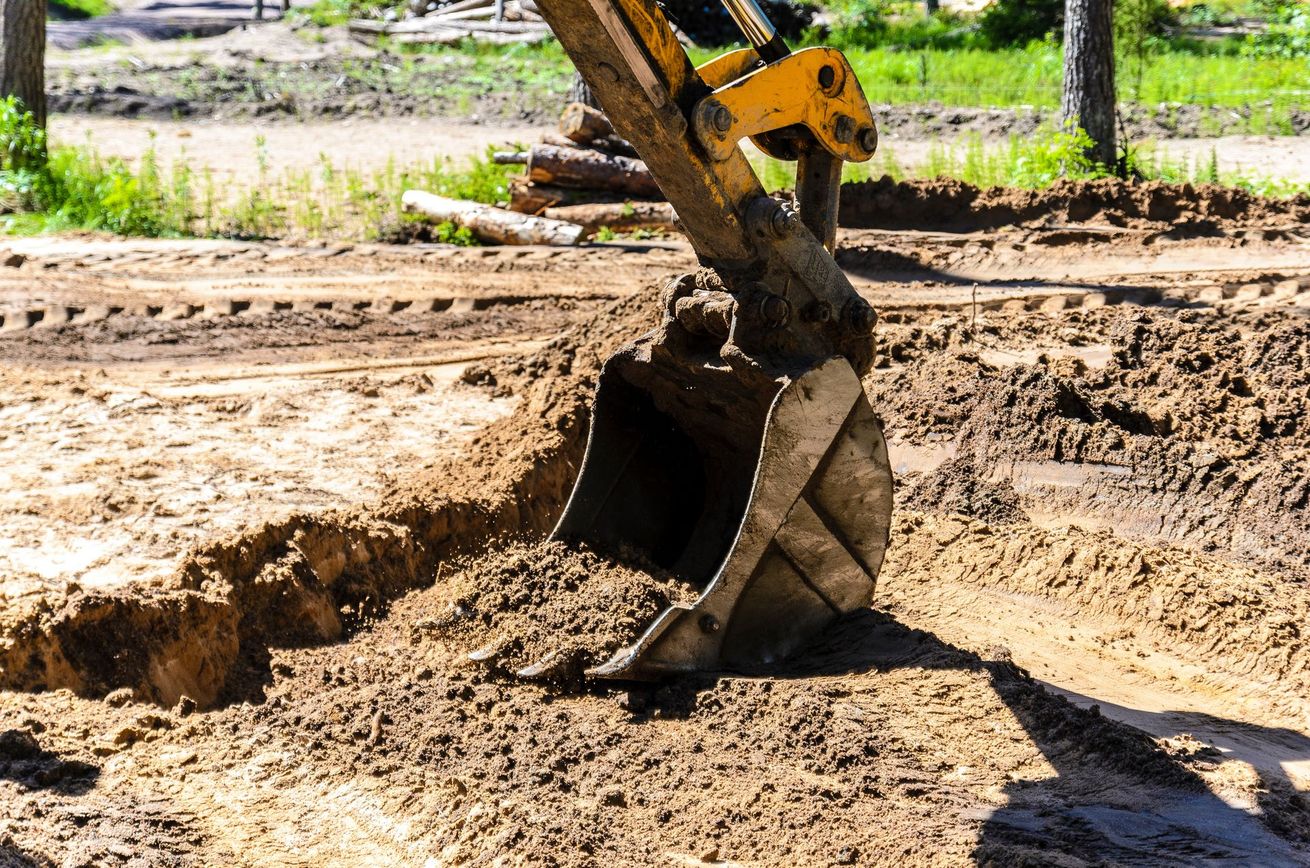 Excavation de terre à la pelleteuse