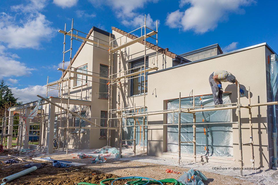 Baugerüst an einem Haus