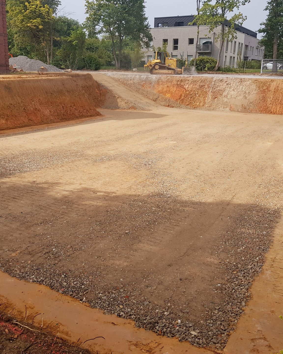 Terrassement pour les fondations d'un bâtiment