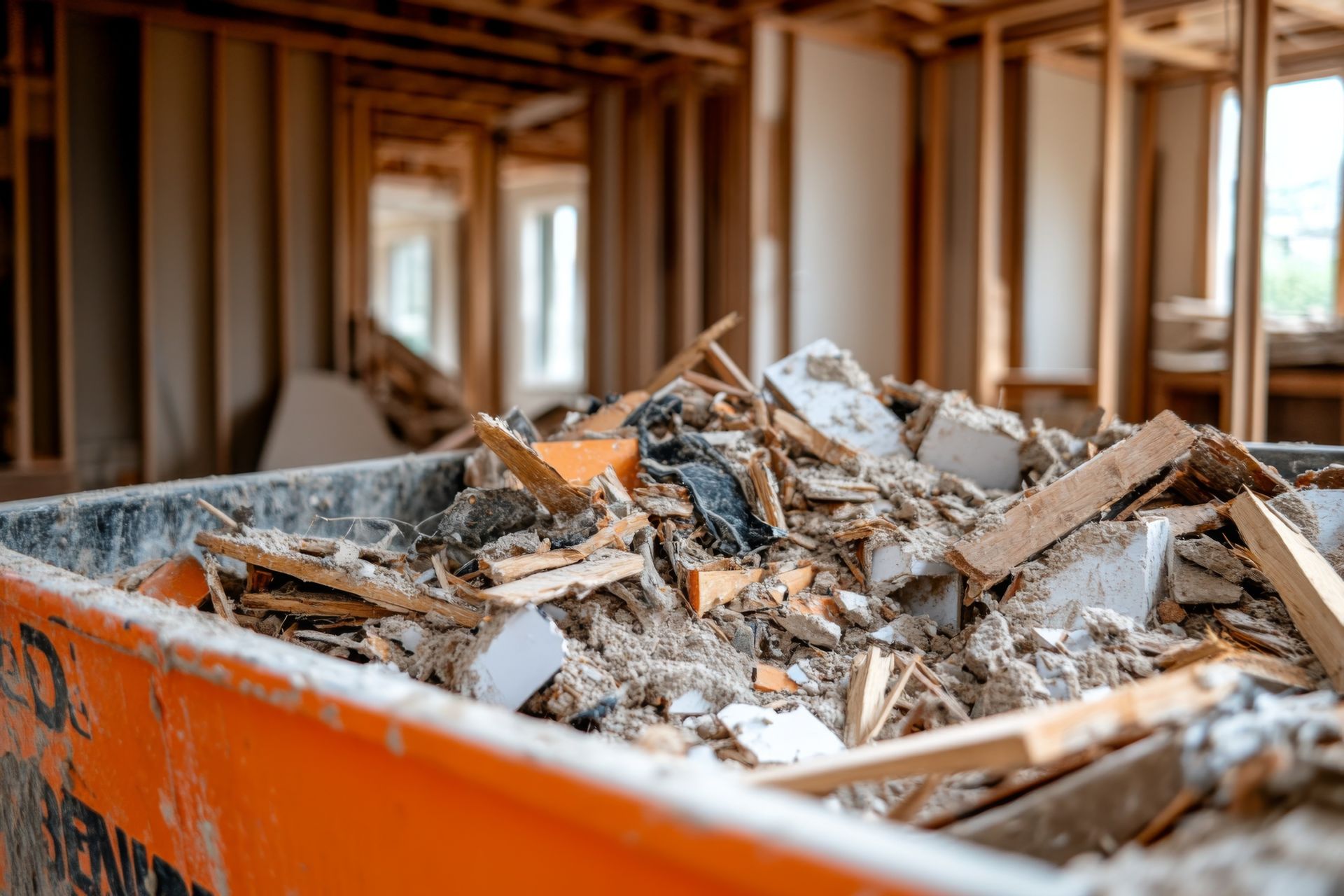 Benne à déchets pour les gravats