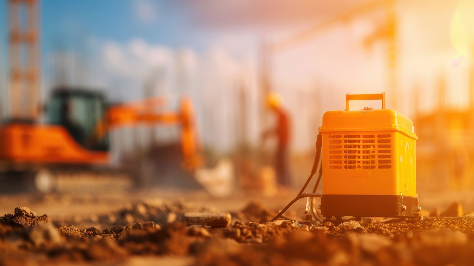 Groupe électrogène portatif et grue de chantier de BTP