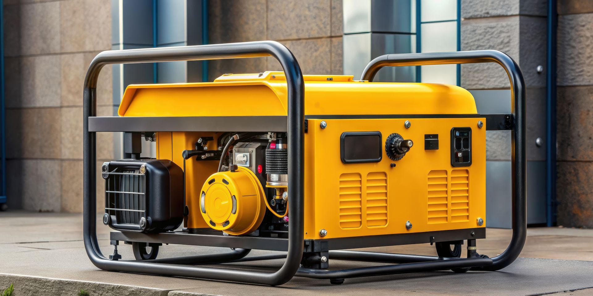 Groupe électrogène portatif de couleur jaune