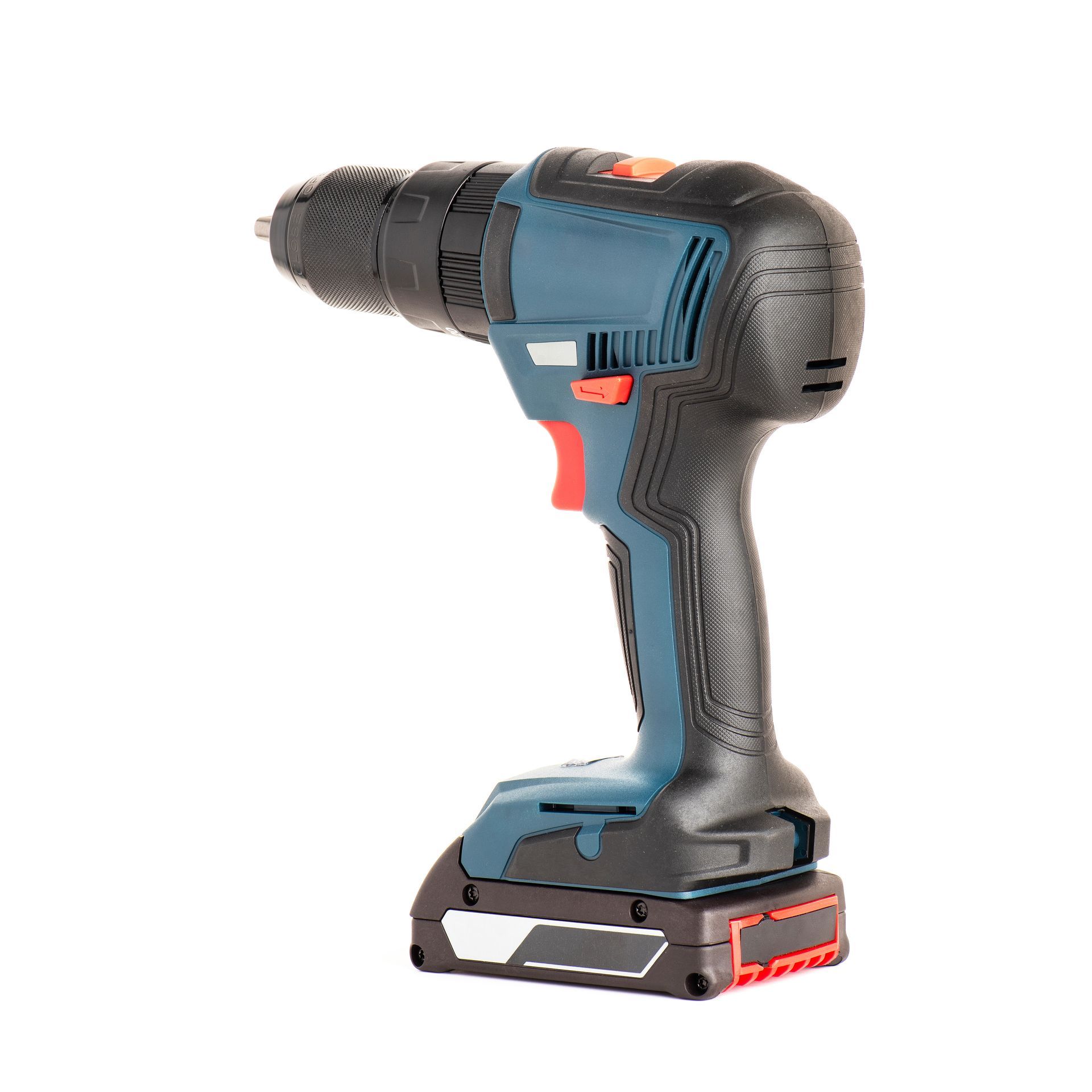 Un perforateur de couleur noire et bleue