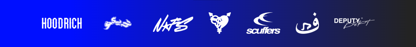 Logotipos sobre fondo azul.