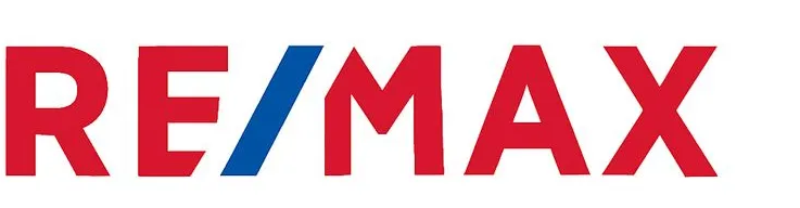 RE/MAX-Logo in Rot und Blau.