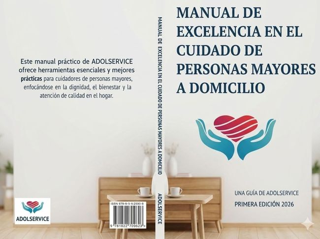 Personal de limpieza trapeando y rociando mesas en una habitación, vistiendo uniformes naranjas y azules y guantes naranjas.