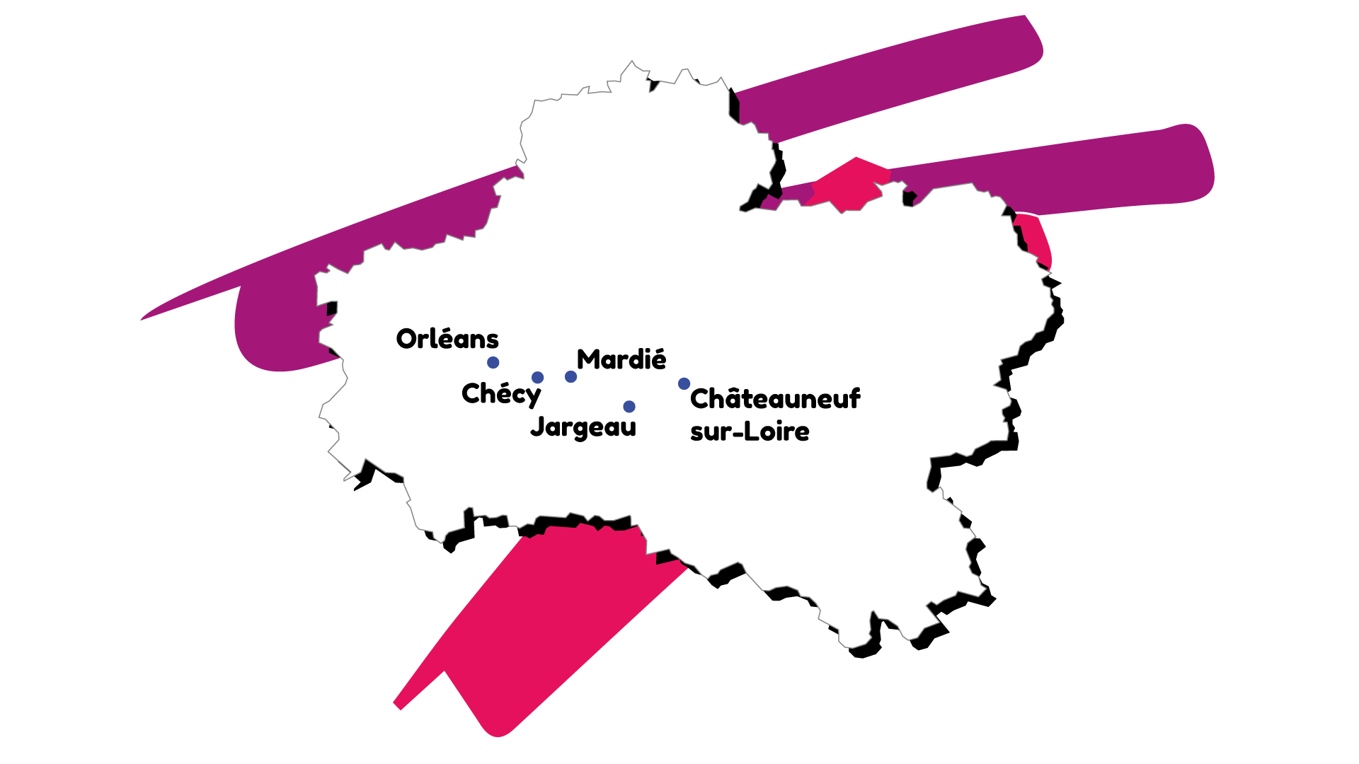 Carte du Loiret stylisée
