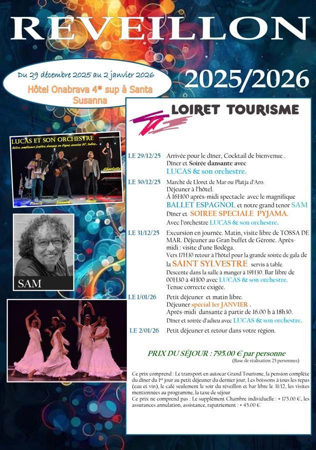 Programme réveillon Saint-Sylvestre 2025