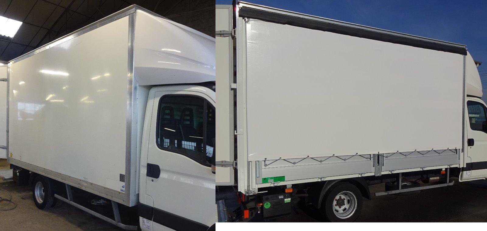 1 côté fourgon l'autre bâché