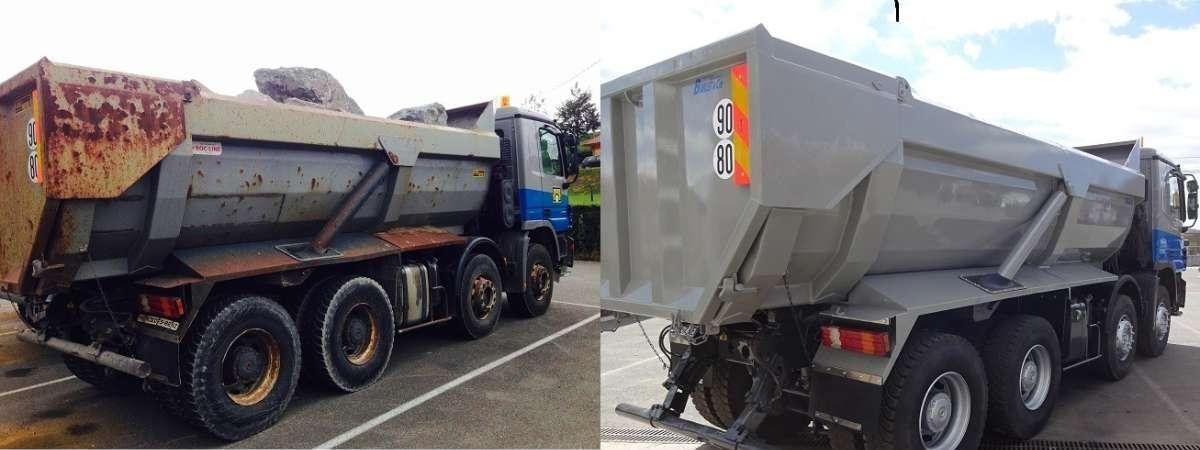 Reprise peinture camion benne complet