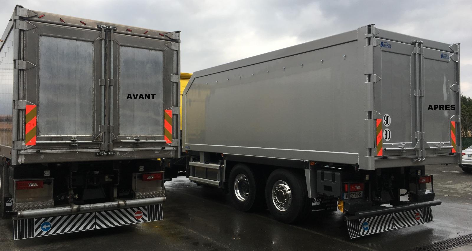 Bennes peinte métallisée revernie