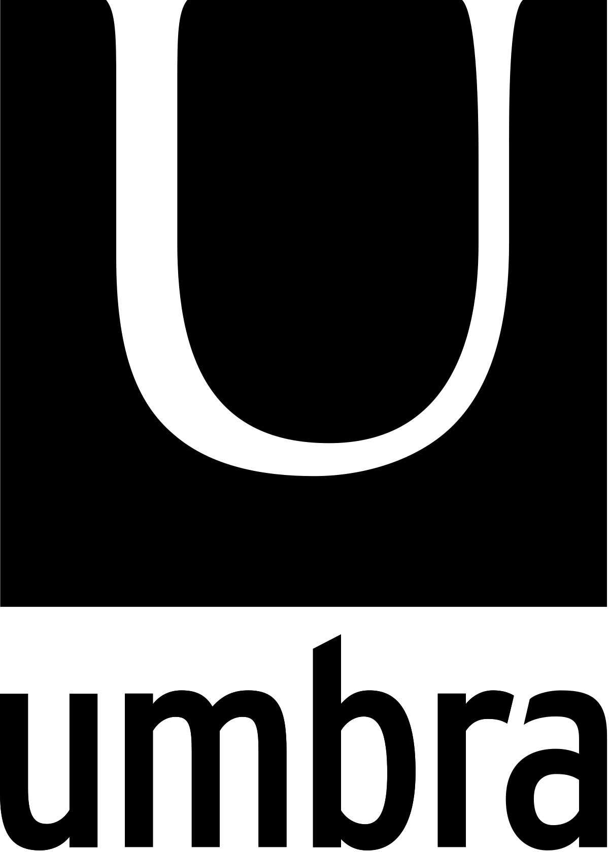 Das Umbra-Logo ist schwarz und weiß mit einem weißen u in der Mitte.
