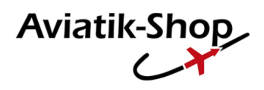 Ein Logo für Aviatik-Shop mit einem roten x darauf