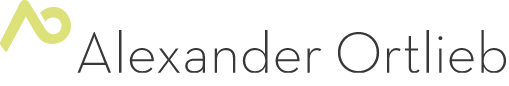 Ein Logo für Alexander Ortlieb wird auf weißem Hintergrund angezeigt