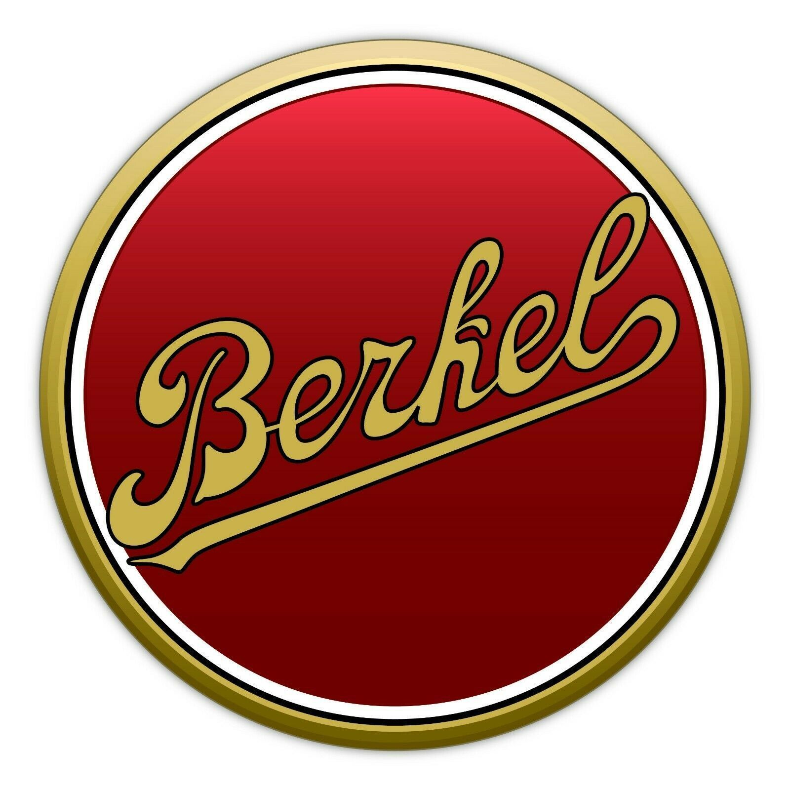 Ein rot-goldenes Berkel-Logo auf weißem Hintergrund